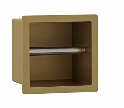 FugaFlow Eccelente Acces Toiletrolhouder - inbouw- 17.3x17.3x8.7cm - Geborsteld Messing -