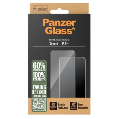 PanzerGlass Ultra-Wide Fit Anti-Bacterial Screenprotector voor de Xiaomi 15 Pro