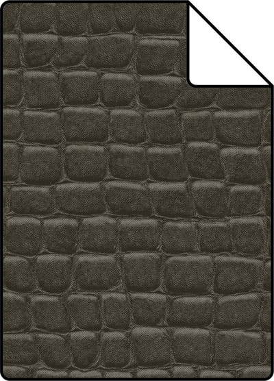 Proefstaal Origin Wallcoverings behang krokodillenhuid donkerbruin - 26,5 x 21 cm - 347782-S