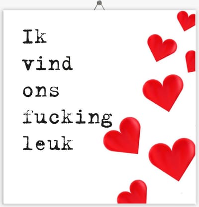 Tegeltje Liefde - Ik vind ons fucking leuk - 10,8 x 10,8 cm