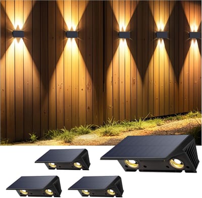 Buitenwandlamp op Zonne-energie - Set van 4 - Waterdicht - Warm Wit Licht