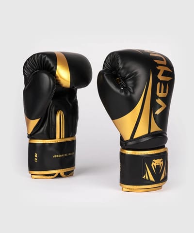 Venum Challenger 2.5 Bokshandschoenen – Zwart/Goud – 12 oz – PU Leer – Unisex Training & Sparring Gloves