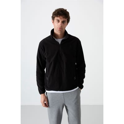 Heren Slim Fit Half-zip Pluche Sweatshirt