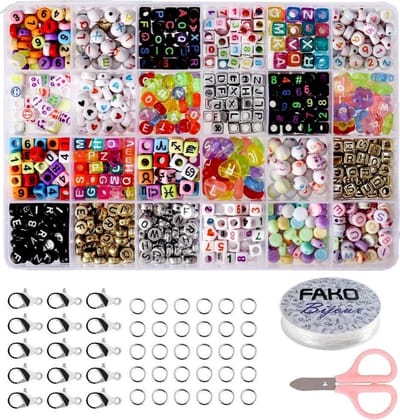 Fako Bijoux - DIY Kralen Set - Letterkralen - Letter Beads - Acryl - Alfabet Kralen - Sieraden Maken - Super Mix