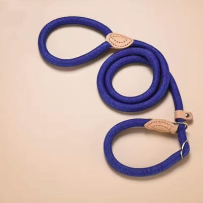 Nieuwe Hondenhalsband Slip Touw Lijn Lijn Zwaar Gevlochten Touw Verstelbare Lus Halsband Trainingslijnen Voor Kleine Middelgrote Honden (Blue,0.6cmX180cm) blauw