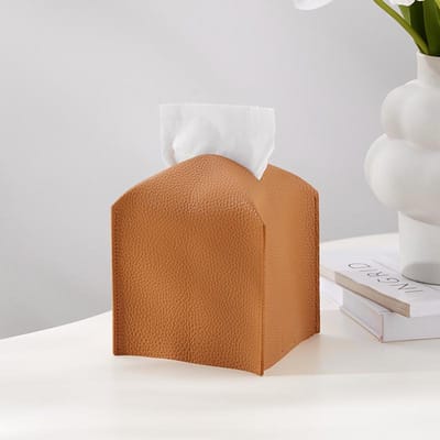 Moderne Vierkante Tissueboxhoes van Leer Houder-Decoratieve Houder/Organizer voor Badkamer Wastafelblad, Nachtkastjes, Kantoor