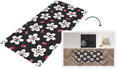 Keukenloper - Loper keuken - Patronen - Bloemen - Sterren - 120x50 cm - Keukenloper vinyl