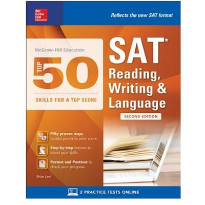 Mcgraw-Hill Education Top 50 Skills For A Top Score: Sat Reading, Writing & Language, - Brian Leaf