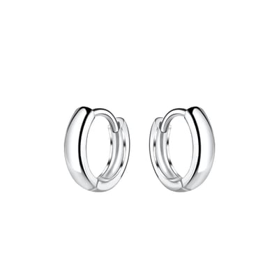 Joy|S - Zilveren oorringen 10 mm - 2 mm dikte - oorbellen met scharnier