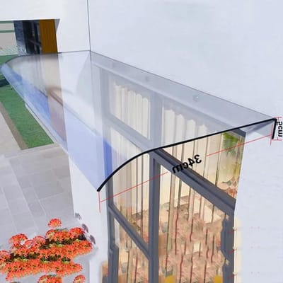 Doorzichtige Deurluifel - Regenscherm Raam - Entree Beschermen - Slagvast Polycarbonaat - 40 x 130 cm - Mat