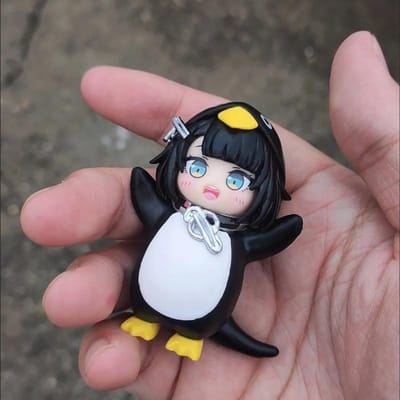 Schattige  Goo Goo Ga Ga  Pinguïn Meisje Admin Figuur Anime Merchandise Bureau Decoratie Kawaii Pinguïn Pop Voor Anime Fans Otaku Cadeau black