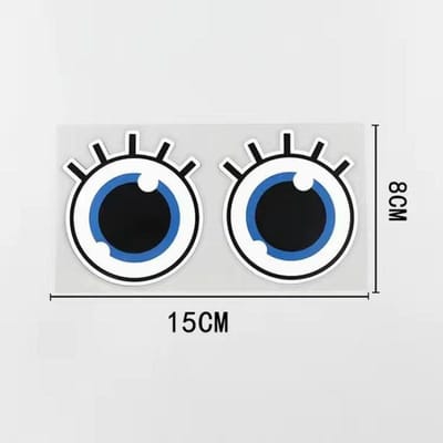 Autosticker Creatieve Cartoon Ronde Ogen Krassen Bedekken Decoratief Waterdicht Batterij Auto Sticker 15×8CM