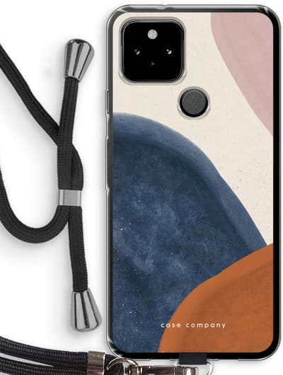 Case Company® - Hoesje met koord geschikt voor Google Pixel 5 hoesje met Koord - Geo #1 - Telefoonhoesje met Zwart Koord - Bescherming aan alle Kanten en Over de Schermrand