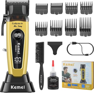 Haartrimmer voor Mannen met LED Display en Draadloze Oplader – Perfect voor Baard en Kapsel