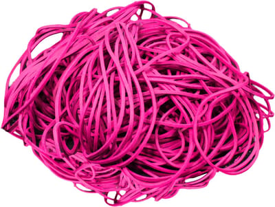 1 kg - Elastiek - roze - diameter 80mm - breedte 1,5mm - in zak - ca 1700 stuks