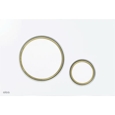 Alcadrain Thin - Vlakke bediening, wit glans/goud glans M775