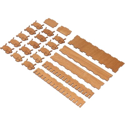 Ensemble de Bobines d'Animaux en Bois Mignon Apparence Lisse Ensemble Organisateur de Bobines avec Boîte pour Tricot Couture beige