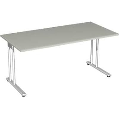 Bureautafel PALENQUE, C-poot, rechthoek, B 1600 x D 800 x H 720 mm, lichtgrijs