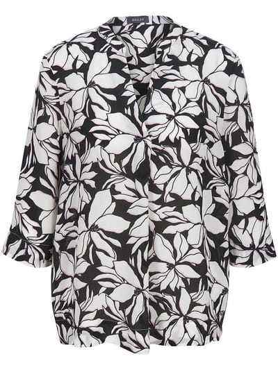 Blouse 3/4-mouwen split Van BASLER zwart
