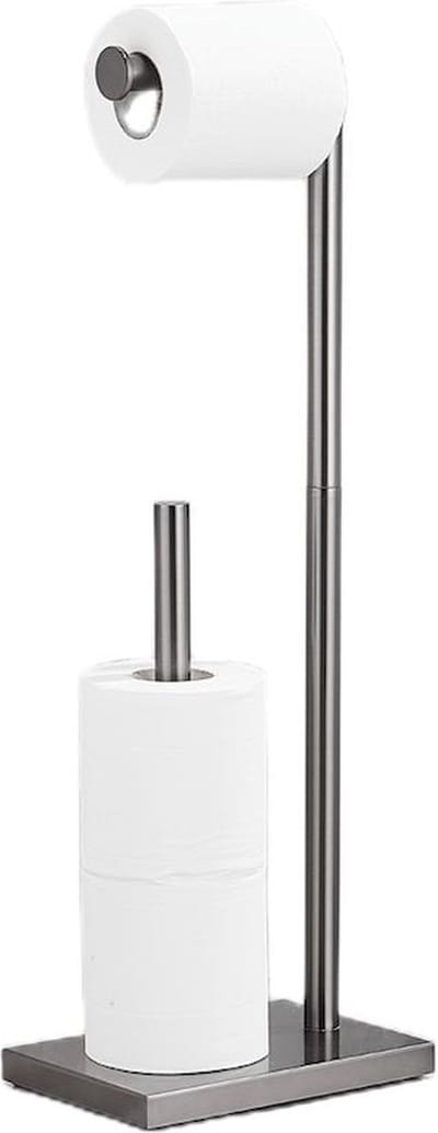 Toiletbutler met wc rolhouder en reserverol houder compleet gun metal staand