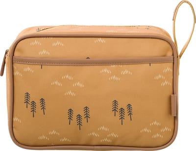Fresk Toilettas voor Kinderen Unisex - Met rits & draaglus – Reistas met dubbel vak – Organizer – 24 x 17 x 7 cm - Mosterd - Woods Spruce Yellow