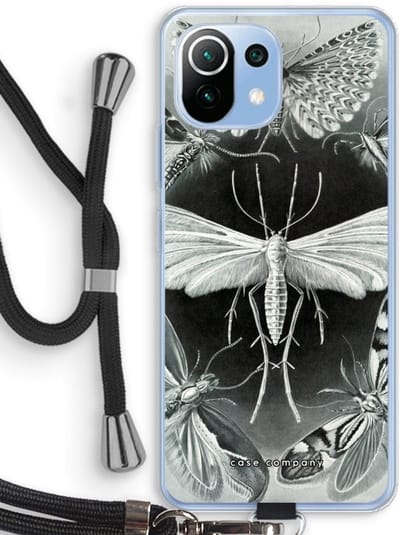 Case Company® - Hoesje met koord geschikt voor Xiaomi Mi 11 Lite hoesje met Koord - Haeckel Tineida - Telefoonhoesje met Zwart Koord - Bescherming aan alle Kanten en Over de Schermrand