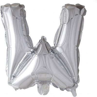 Wefiesta Folieballon Letter W 41 Cm Zilver