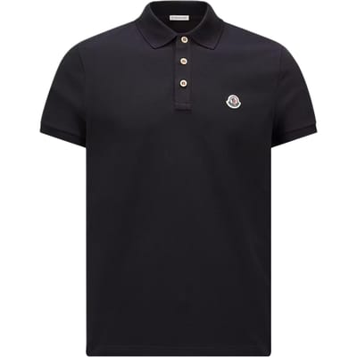 Moncler Con Patch Logato SS26 Logo Effen Slim Fit Korte Mouw Poloshirt Heren tops L10918A000268455677X M black