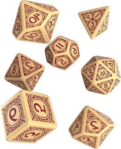 Veelvlaks dobbelstenen - RPG dobbelstenen - Tafelspel avonturen - Unieke Viking gravures - 7 stuks - Meerkleurig