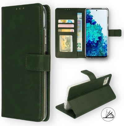 HB Hoesje Geschikt voor Samsung Galaxy A22 5G - Groen - Portemonnee Book Case - Pasjeshouder en Magneetlipje
