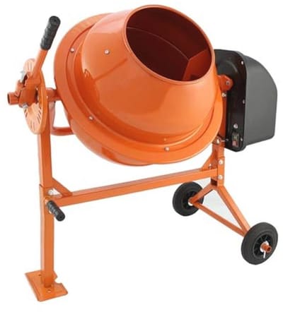 Draagbare elektrische betonmixer 70L met krachtige motor en wielen voor eenvoudig transport