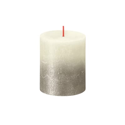 Bolsius - Rustiek stompkaars - Fading metallic - 80/68 - 1 Stuk - Soft Pearl + Champagne