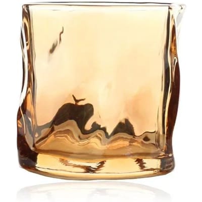 1 tasse en verre transparent pour vin, whisky, café, jus de fruits, forme irrégulière 101-200ml