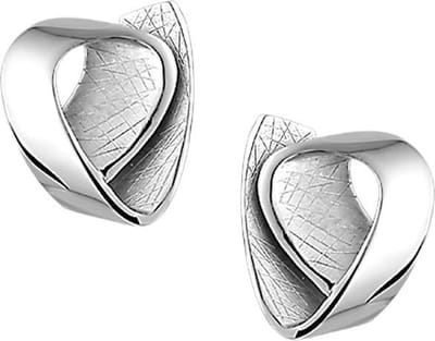 The Jewelry Collection Oorknoppen Gescratcht Poli/mat - Zilver Gerhodineerd