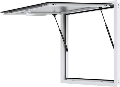 Concessieraam voor foodtrucks, 91,4 x 91,4 cm, serviceraam voor foodtrucks gemaakt van aluminiumlegering - staand serviceraam open tot 85 graden met luifeldeur