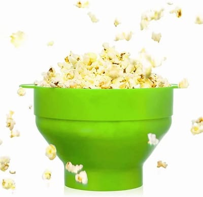 Inklapbare Popcornkom - Siliconen Popcornmaker - Thuis Films Kijken - Voedselveilig Siliconen - 24x20x14.5 cm - Rood