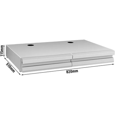 GGM Gastro Kaffeesatzschublade - Doppelt - 820x510x115mm - mit Abklopfer - Silber Zilver