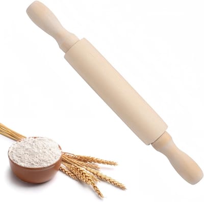 2 x Kinder Rolling Pin - Mini Rolling Pin - Hoogwaardige Lotus Houten Rolling Pin voor Kleine Gebakjes en Kinder Taarten en Koekjes (Oppervlak zonder Lak 20 x 2.5 x 2.5 cm)