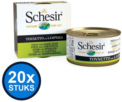 20x Schesir - Tonijn & Goudmakreel in Gelei - Kattenvoer Natvoer - 85g