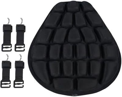 Motor Kussen - Lucht Zadel - Comfortabele Ritten - Schokabsorberend Ademend - 39x36x3 cm - Zwart
