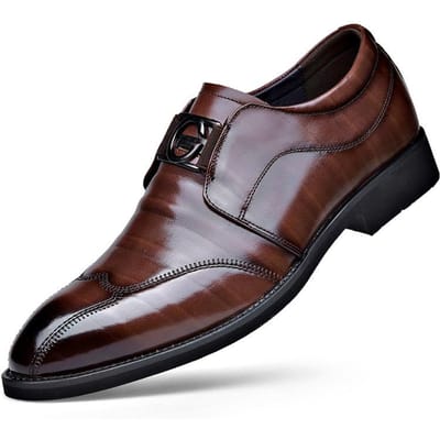 Heren Casual Schoenen Mode Klassiek Casual Heren Leren Schoenen Zwart Ademend Zakelijke Herenschoenen Grote Maat 38 gray