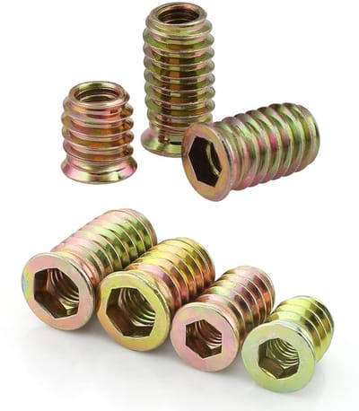 Hexagon Socket Schroefmoeren van Koolstofstaal voor Houten Meubels, M10*30mm, 10 Stuks - Duurzaam, Sterk en Betrouwbaar