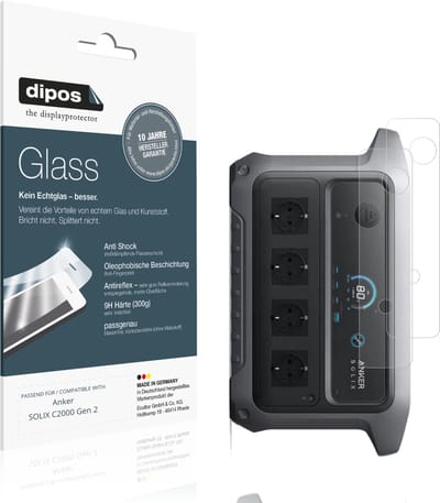 dipos – 2x Matte Pantserfolie geschikt voor Anker SOLIX C2000 Gen 2 | 9H Screenprotector