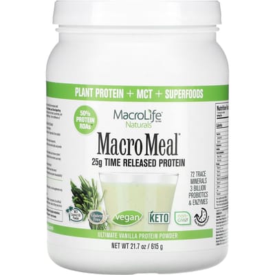 Macrolife Naturals, MacroMeal, Ultiem Eiwitpoeder, Vanille, 21,7 oz (615 g)