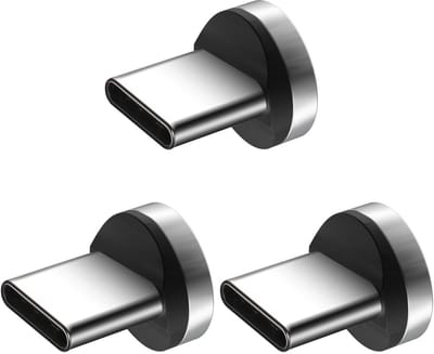 Allecto - 7-pins type C snellaadadapter - magnetische stekker - 3 stuks - connector voor USB-oplaadkabel - stofbescherming - ideaal voor smartphones
