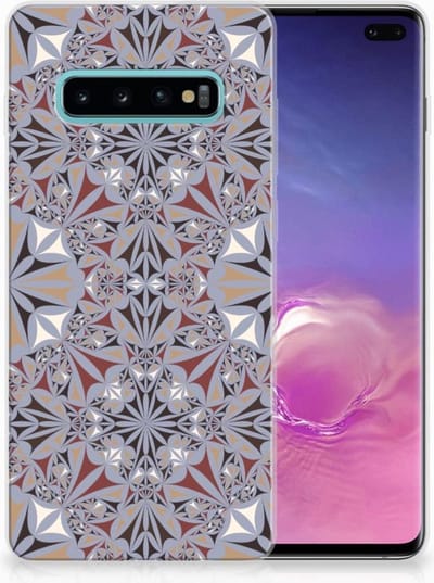 Samsung Galaxy S10 Plus TPU Siliconen Hoesje Flower Tiles