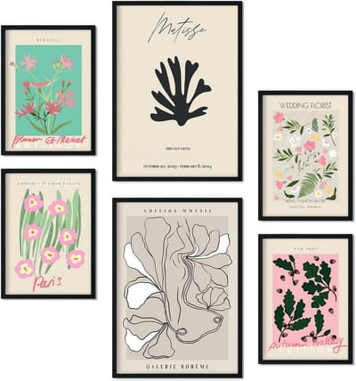 Poster Set - Wanddecoratie Kunstprints - Huis Inrichten - 6 Delige Set - A3 en A4 - Multicolor