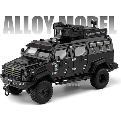 1:24 Sabertooth Modèle Voitures Jouets Alliage Moulé Sous Pression Véhicules Militaires Son Lumière Portes Ouvertes Tirer En Arrière Voiture de Police Jouets Pour Enfants Cadeaux