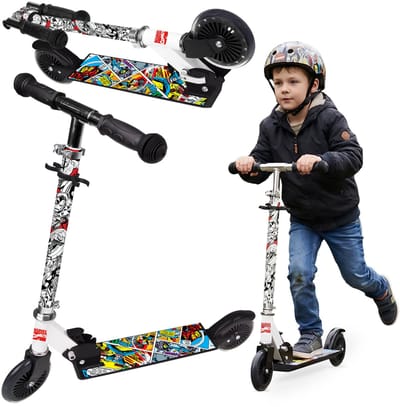 MARVEL Avengers Tweewielige step met rem tot 50 kg, opvouwbaar, verstelbaar voor kinderen 6+