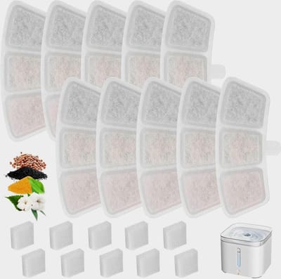 Huisdier Drinkfontein Filters, 20 Stuks Vervangfilters voor Katten Drinkfonteinen, Geschikt voor RVS en Plastic Modellen, Verbeterde Waterkwaliteit en Gezondheid